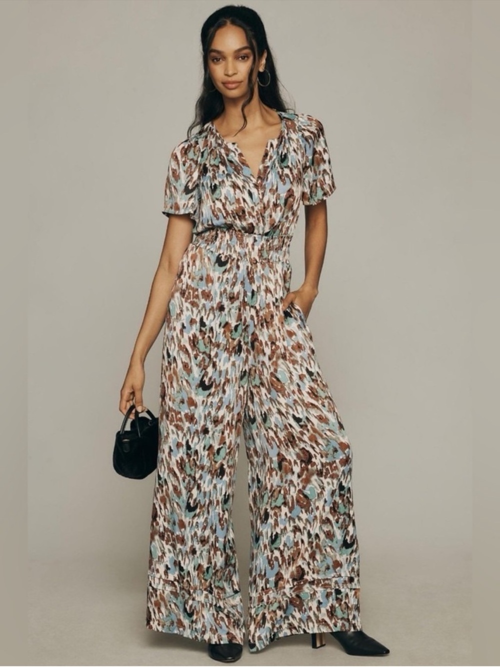 NWT Anthropologie size S The Somerset jumpsuit in wide leg